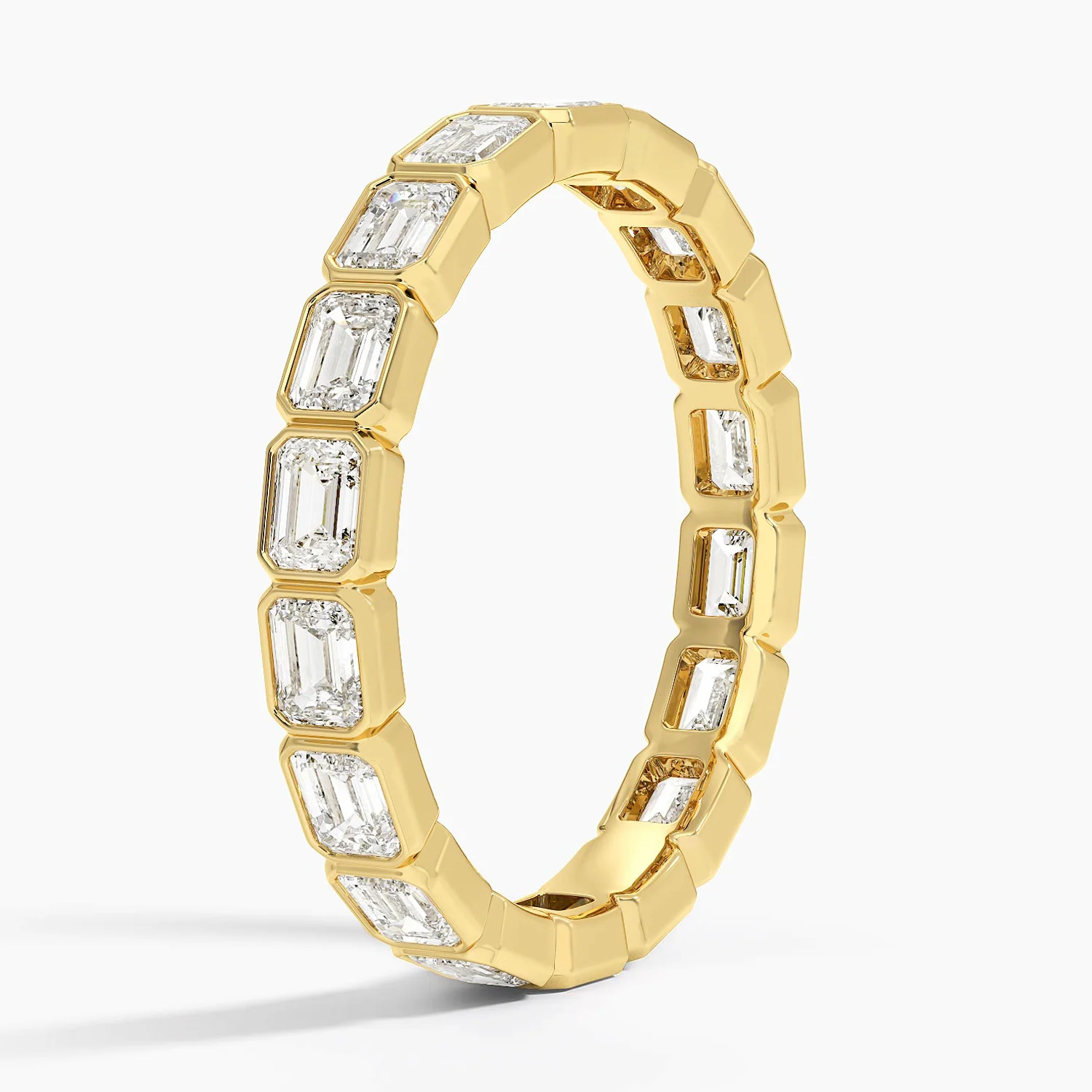 Anouk West Bezel Emerald Cut Eternity Lab Diamond Ring - Image 2