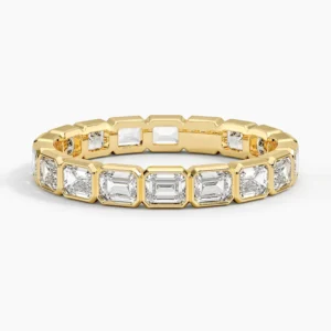 Anouk West Bezel Emerald Cut Eternity Lab Diamond Ring
