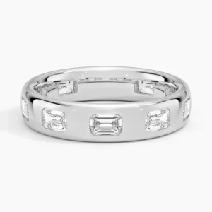 Mabel Flush Set Emerald Cut 4.5mm Lab Diamond Ring Gold