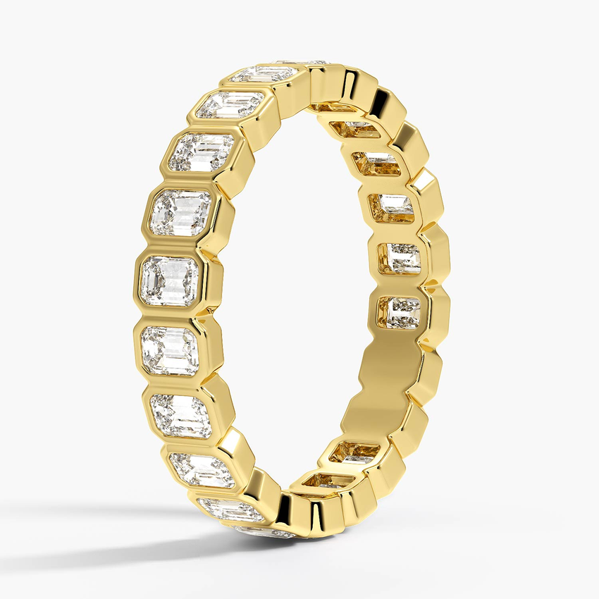 Iskra Emerald Cut Eternity Lab Diamond Ring Gold - Image 2
