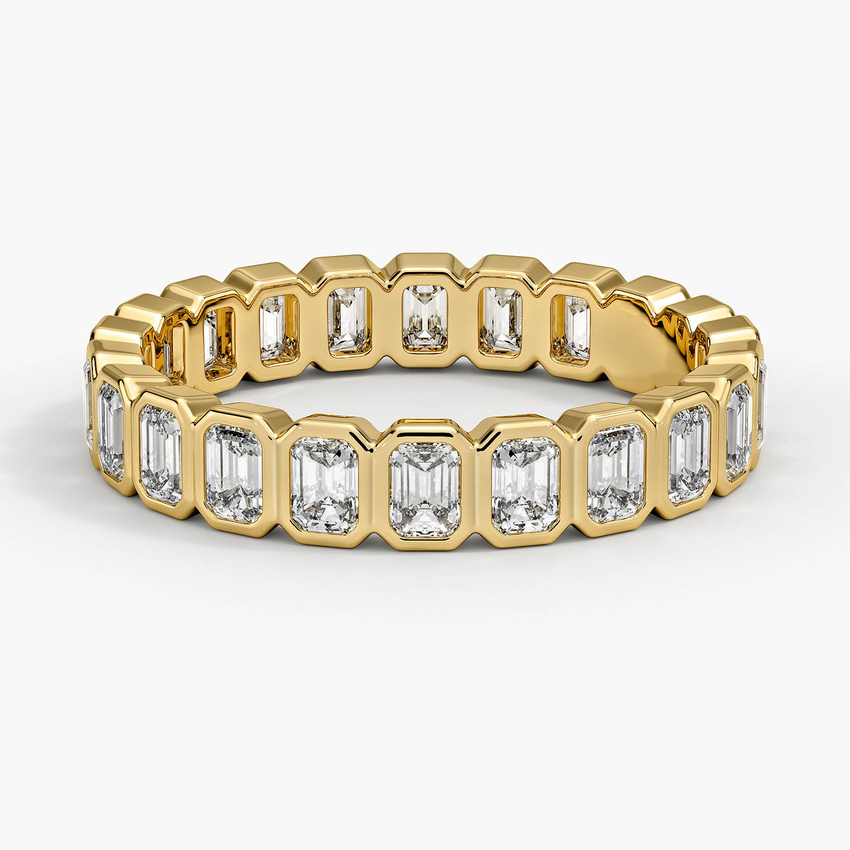 Iskra Emerald Cut Eternity Lab Diamond Ring Gold
