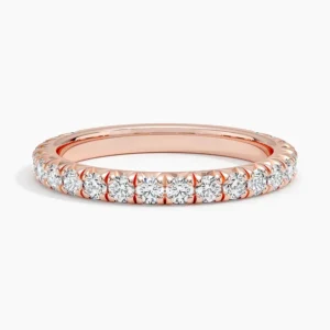 Ziva Three Quarter Coverage Lab Diamond Ring Rose Gold