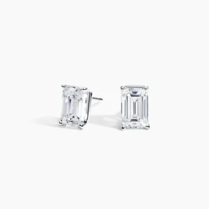 Emerald Cut Lab-Grown Diamond Stud Earrings