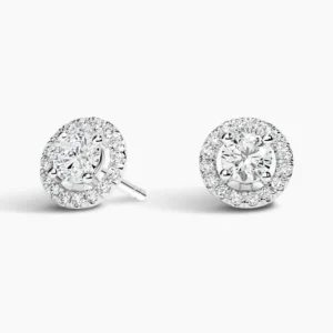 Lab-Grown Diamond Halo Stud Earrings