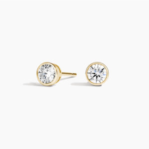Bezel-Set Diamond Stud Earrings