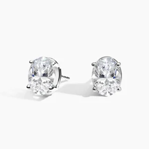 Oval-Cut Lab-Grown Diamond Stud Earrings (2 ct. tw.) in 18K White Gold