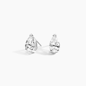 Pear-Shaped Lab-Grown Diamond Stud Earrings (1 ct. tw.) in 18K White Gold