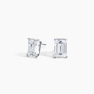 Emerald Cut Diamond Stud Earrings (1 ct. tw.) in 18K White Gold