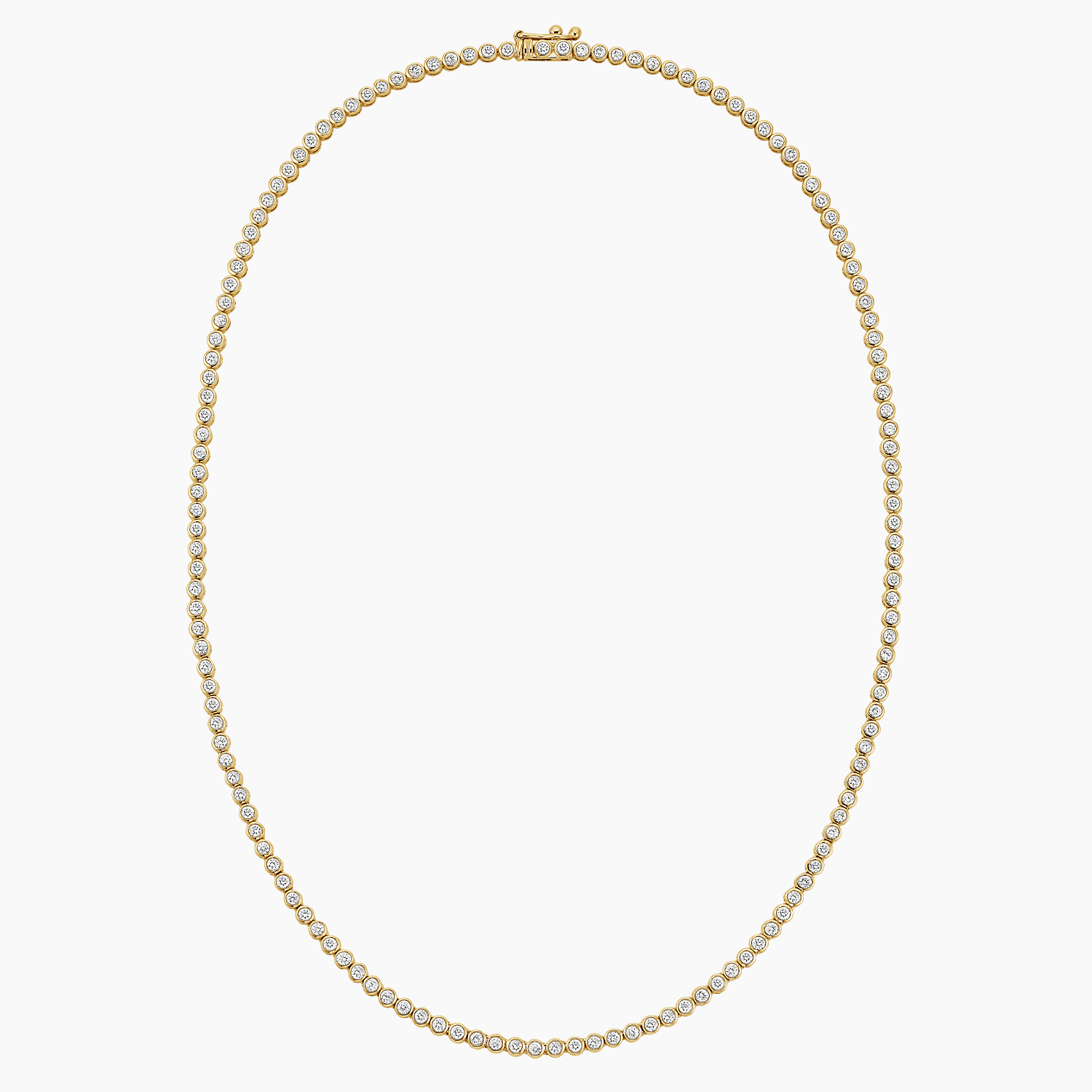 Bezel-Set Lab-Grown Diamond Line Necklace (3 1/2 ct. tw.) in 14K Yellow Gold - Image 4