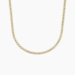 Bezel-Set Lab-Grown Diamond Line Necklace (3 1/2 ct. tw.) in 14K Yellow Gold