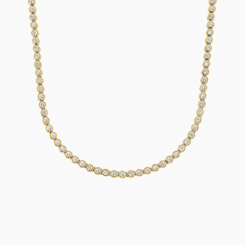 Bezel-Set Lab-Grown Diamond Line Necklace (3 1/2 ct. tw.) in 14K Yellow Gold