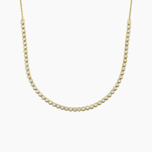 One-Third Wrap Slim Bezel-Set Lab-Grown Diamond Line Necklace (3/4 ct. tw.) in 14K Yellow Gold