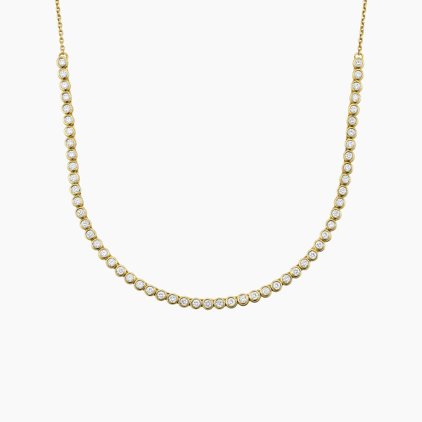 One-Third Wrap Slim Bezel-Set Lab-Grown Diamond Line Necklace (3/4 ct. tw.) in 14K Yellow Gold