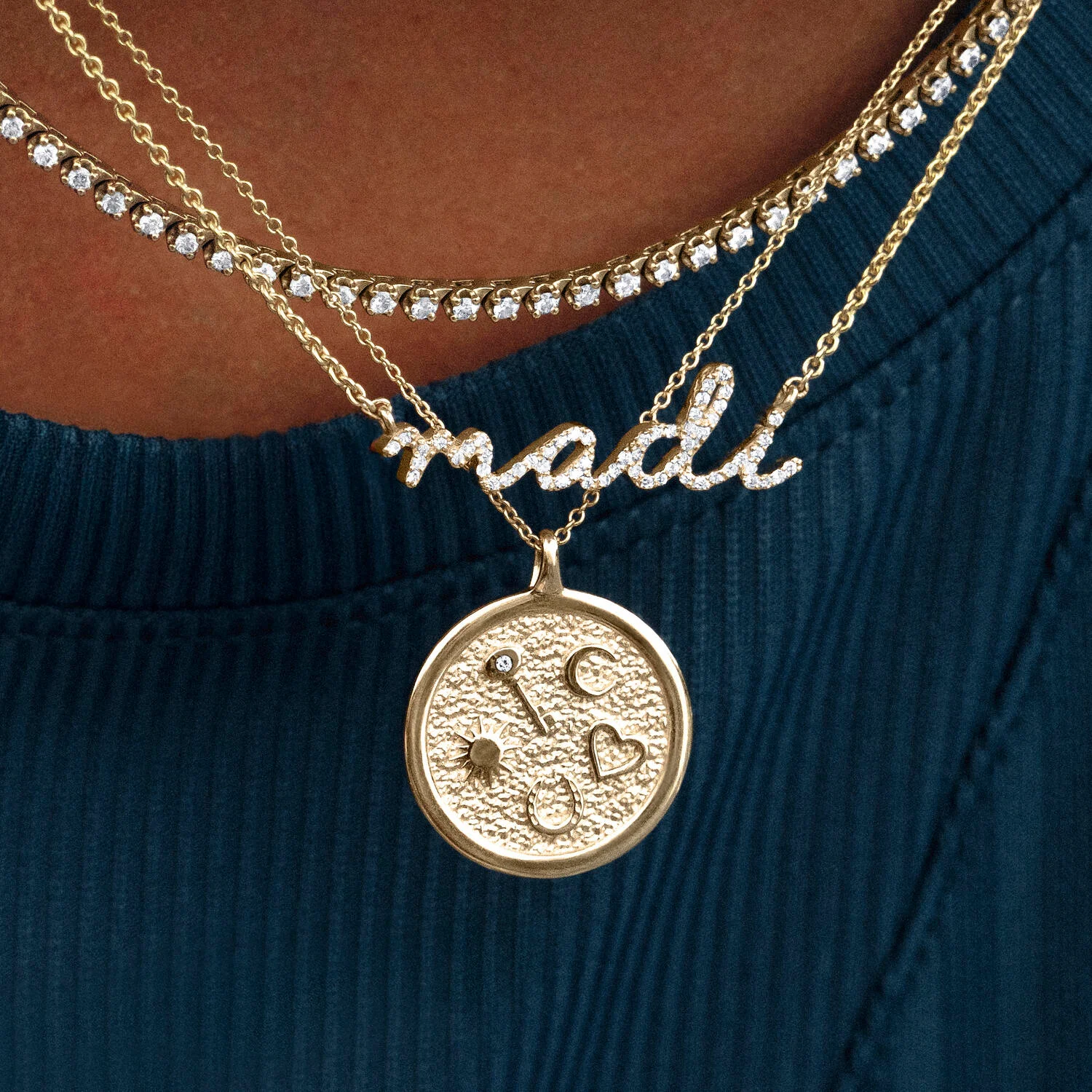 Madison Keys Diamond Infinity Medallion Necklace (1/10 ct. tw.) in 14K Yellow Gold - Image 6