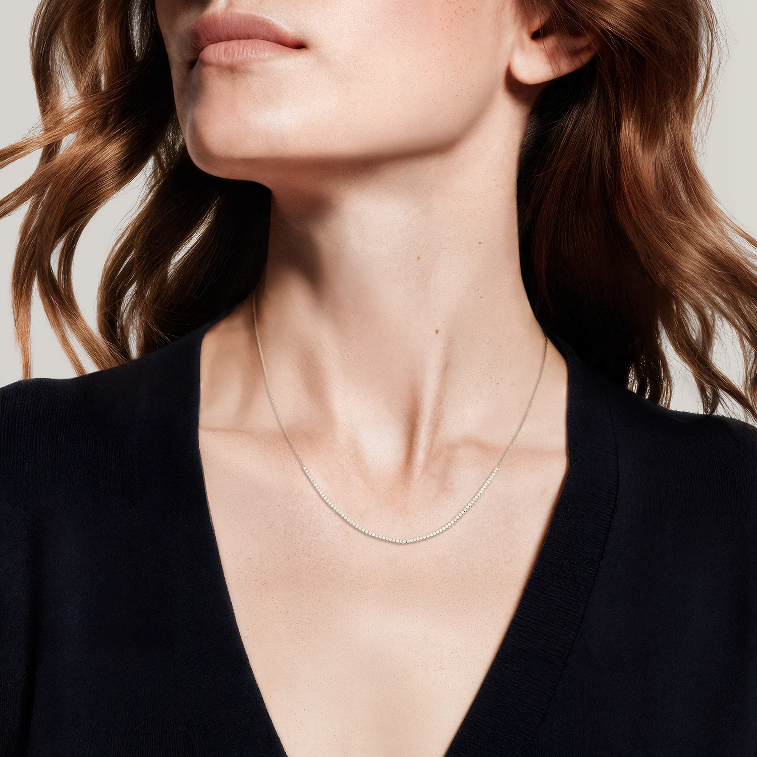 One-Third Wrap Petite Lab-Grown Diamond Line Necklace (1 ct. tw.) - Image 2