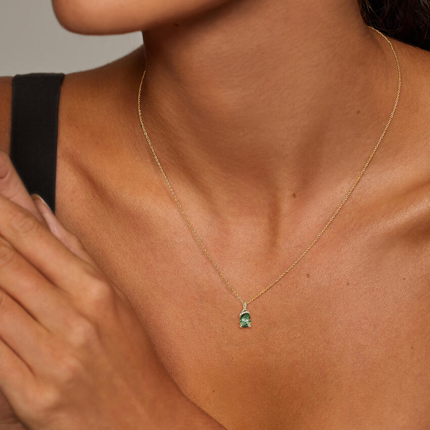 Pacific Green Lab-Grown Diamond Pavé Pendant (7/8 ct. tw.) in 18K Yellow Gold - Image 5