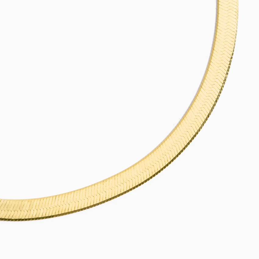 The Trendsetter Herringbone Paperclip Bracelet Set in 14K Yellow Gold - Image 3