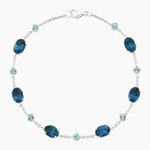 Maris London Blue Topaz Aquamarine Bracelet in Silver