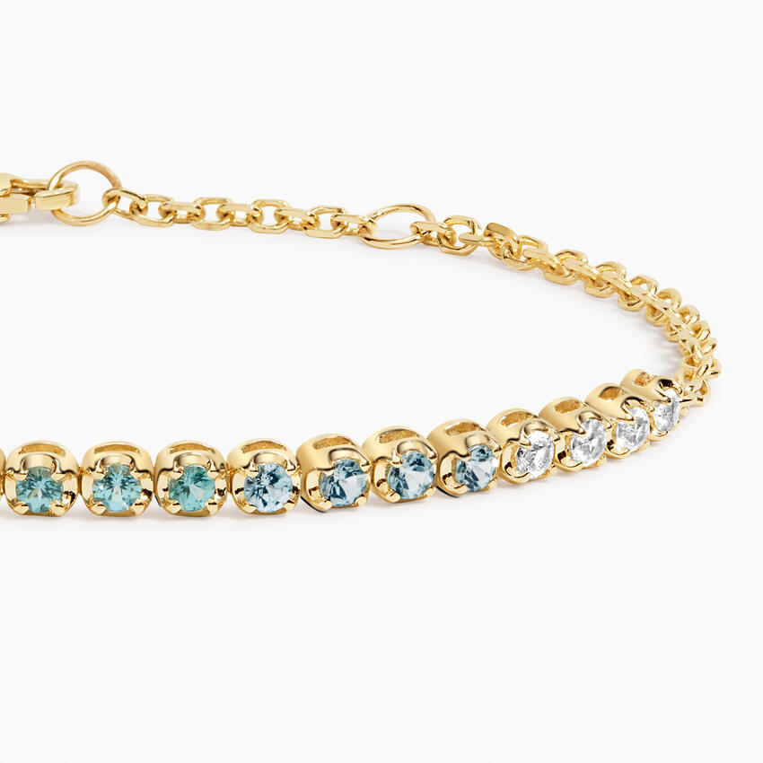 Coastal Ombre Gemstone Tennis Bracelet in 14K Yellow Gold - Image 2