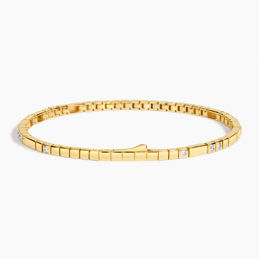 Petite Love Decoded Diamond Bracelet in 14K Yellow Gold - Image 5
