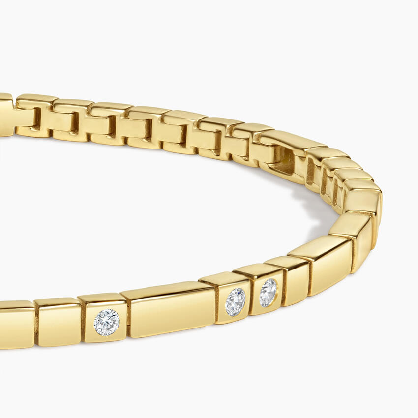 Petite Love Decoded Diamond Bracelet in 14K Yellow Gold - Image 3