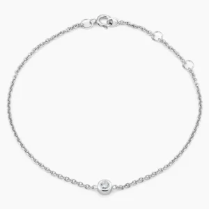Classic Diamond Bezel Bracelet in Silver