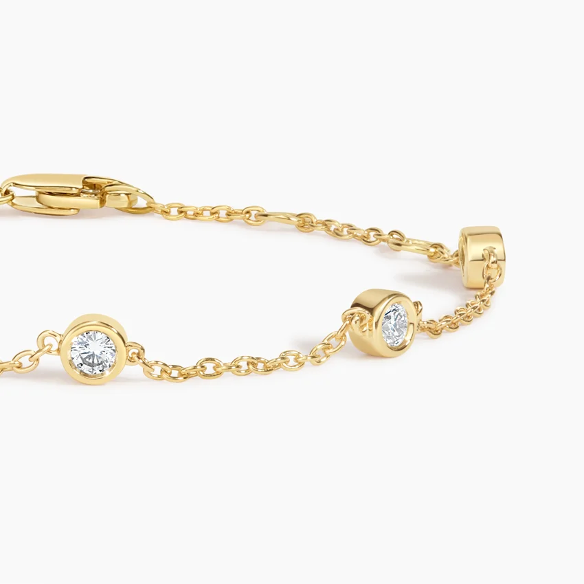 The Enthusiast Paperclip Diamond Bracelet Set in 14K Yellow Gold - Image 2
