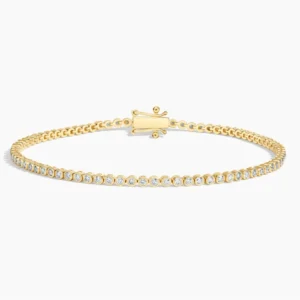 Petite Bezel Lab Diamond Tennis Bracelet in 14K Yellow Gold