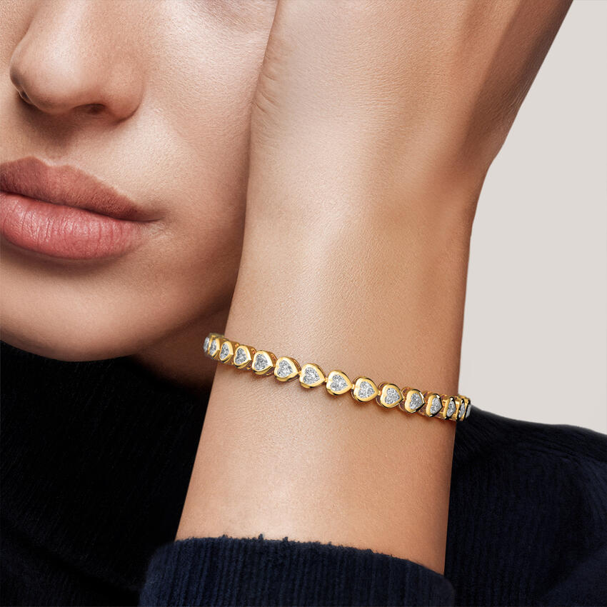 Lab Diamond Bezel Tennis Bracelet (3 1/3 ct. tw.) in 14K Yellow Gold - Image 4