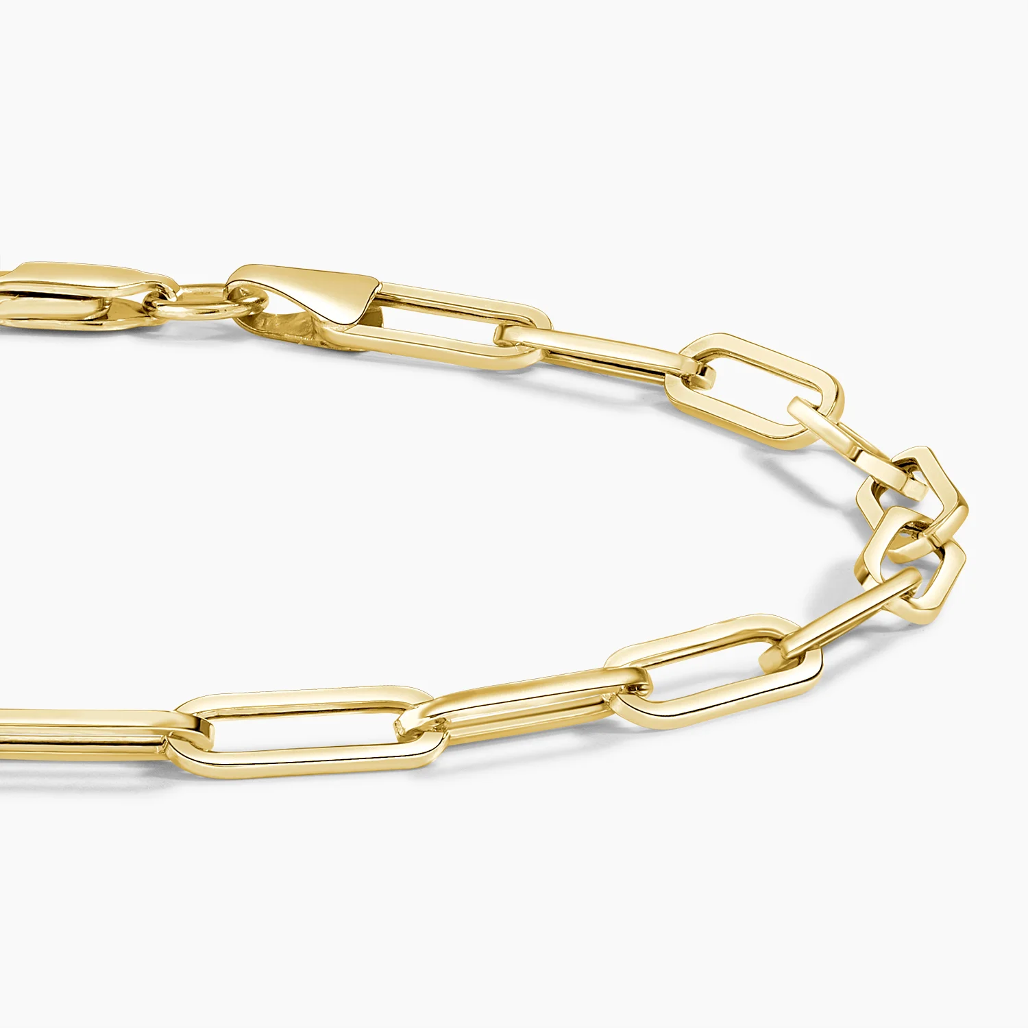 The Enthusiast Paperclip Diamond Bracelet Set in 14K Yellow Gold - Image 3