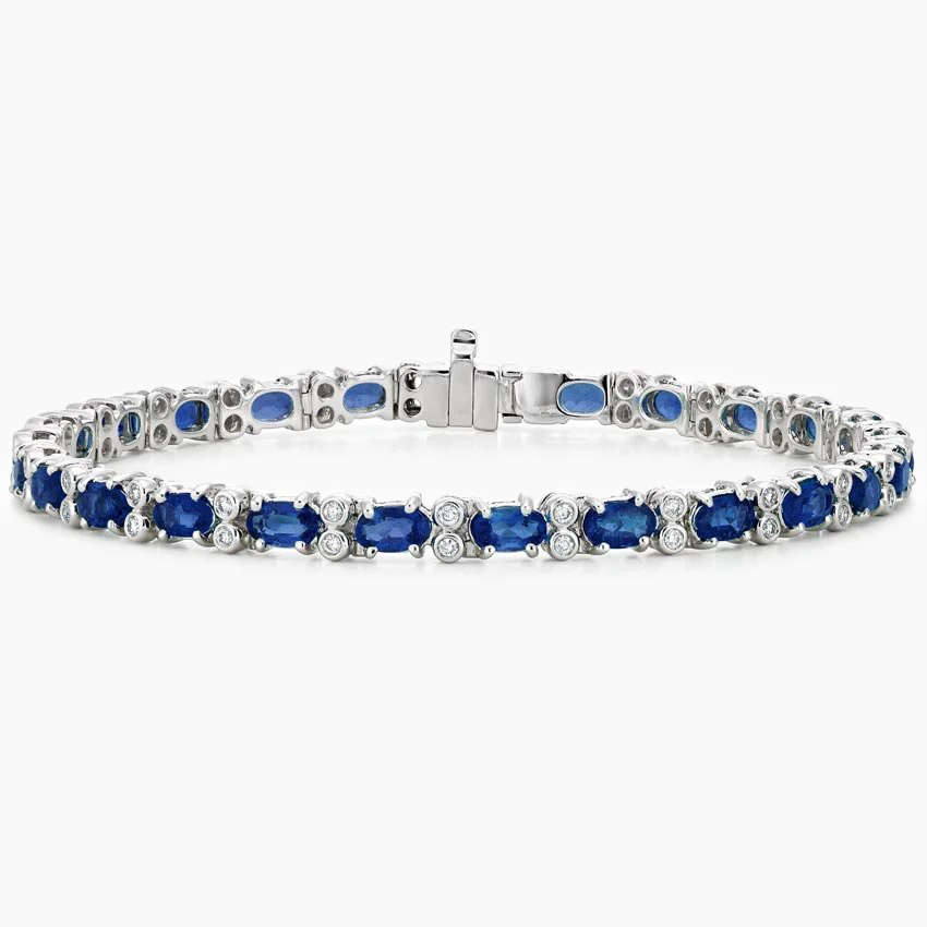 Azura Sapphire Diamond Bracelet (1/2 ct. tw.) in 18K White Gold