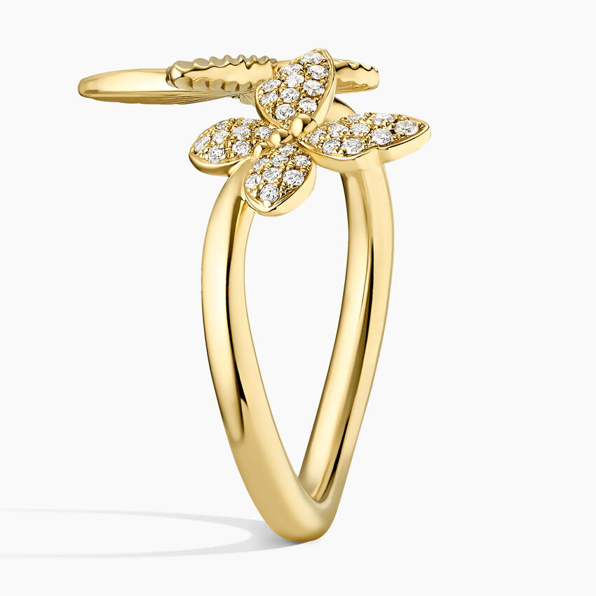 Butterfly Toi Moi Diamond Ring (1/8 ct. tw.) in 14K Yellow Gold - Image 3