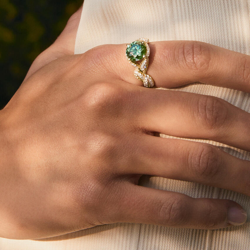 Olive Branch Lab Diamond Cocktail Ring (4 ct. tw.) in 18K Yellow Gold - Image 6