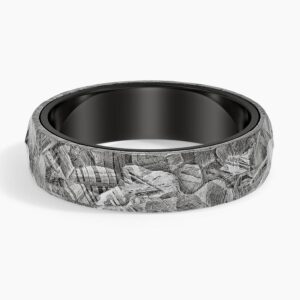 Hammered Meteorite 6mm Tungsten Wedding Ring