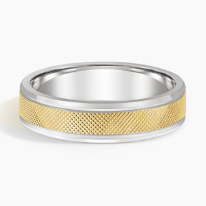 Mixed Metal Maverick 5.5mm Wedding Ring in 18K Yellow Gold and 18K White Gold