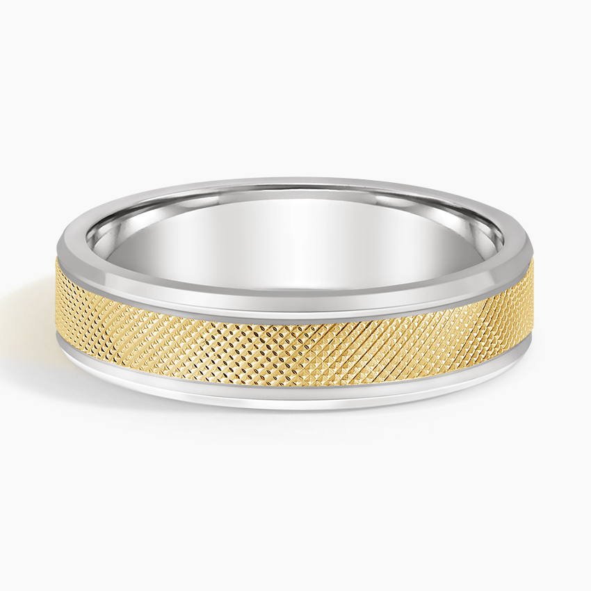 Mixed Metal Maverick 5.5mm Wedding Ring in 18K Yellow Gold and 18K White Gold