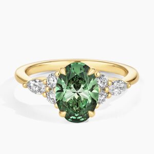 Luxe Nadia Pacific Green Oval Lab Diamond Ring (2 1/4 ct. tw.)