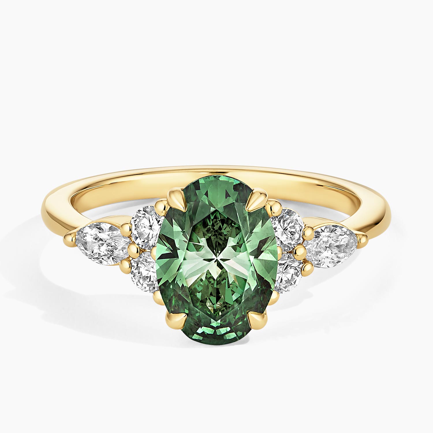 Luxe Nadia Pacific Green Oval Lab Diamond Ring (2 1/4 ct. tw.)