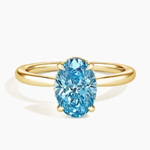 Freesia Hidden Halo Malibu Blue Lab Diamond Ring (2 ct. tw.)