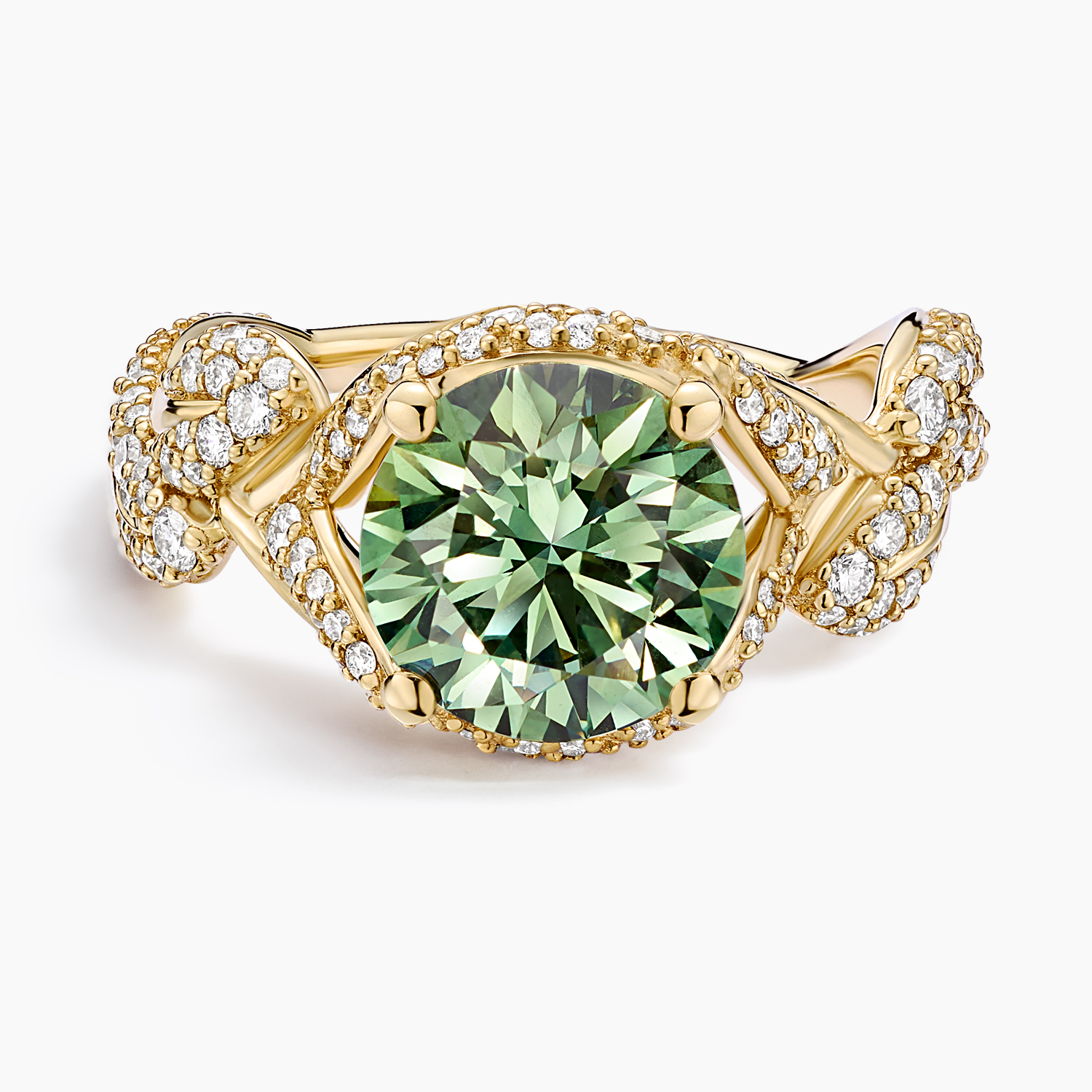 Jane Goodall Olive Branch Statement Lab Diamond Ring (4 ct. tw.) in 18K Yellow Gold