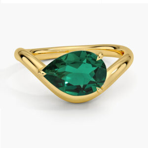 Silhouette Lab Emerald Cocktail Diamond Ring