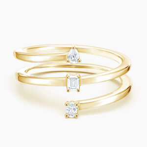 Pascal Three Stone Lab Diamond Wrap Diamond Ring