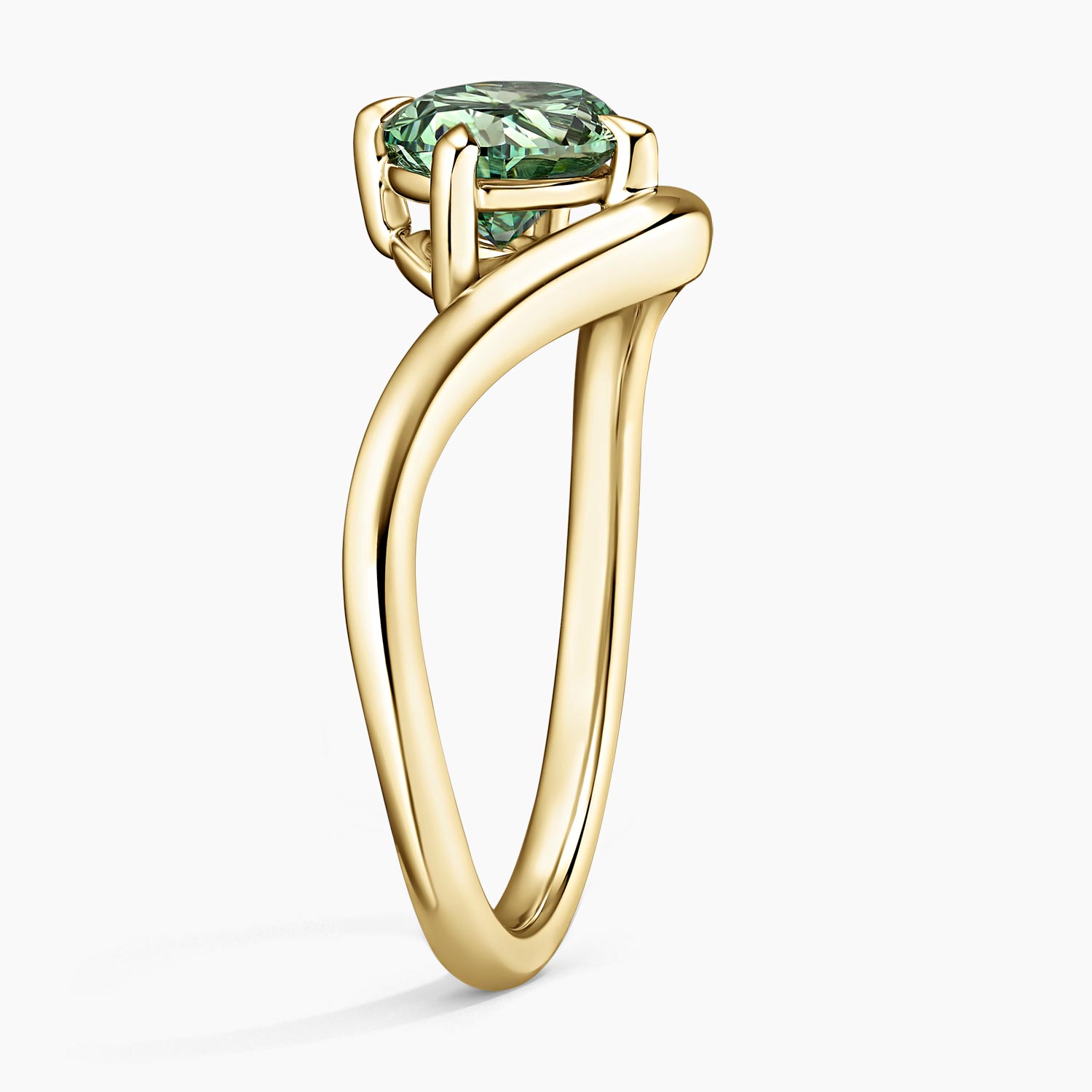 Silhouette Pacific Green Oval Lab Diamond Solitaire Ring (1 1/2 ct. tw.) - Image 3
