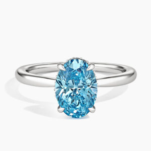 Freesia Hidden Halo Malibu Blue Lab Diamond Ring (2 ct. tw.)