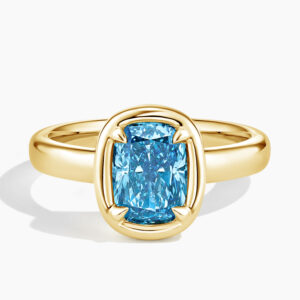 Andrea Bezel Prong Malibu Blue Cushion Lab Diamond Ring (2 ct. tw.)
