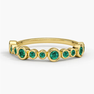 Portofino Bezel Lab Emerald Diamond Ring