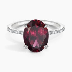 Cabaret Garnet and Diamond Cocktail Diamond Ring