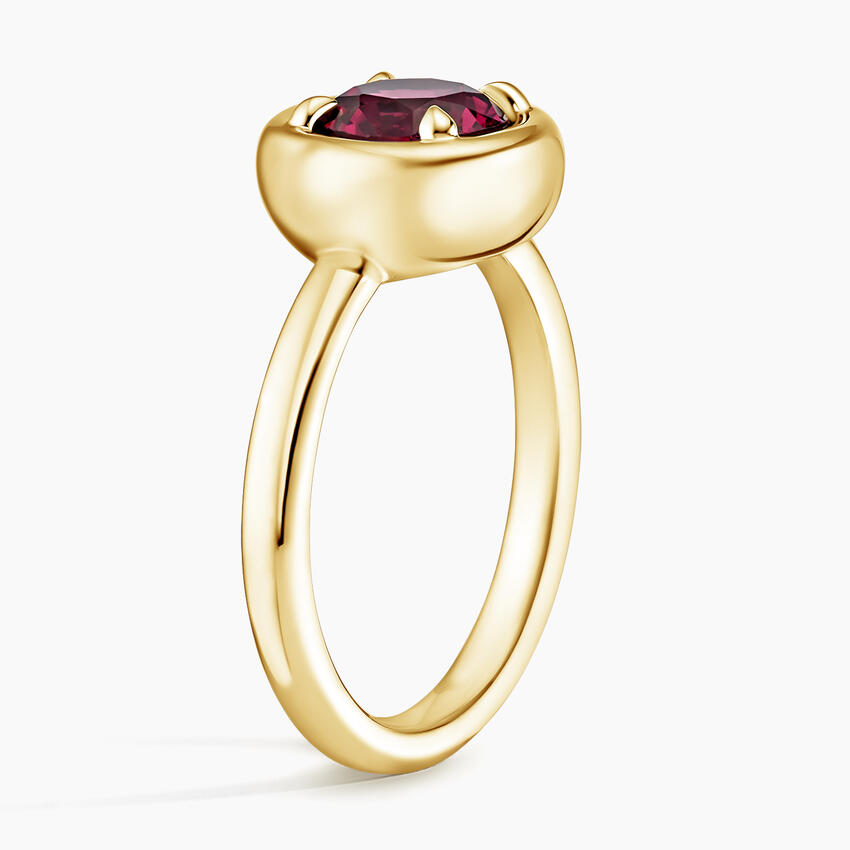 Andrea Moyo Garnet Bezel Prong Diamond Ring - Image 2
