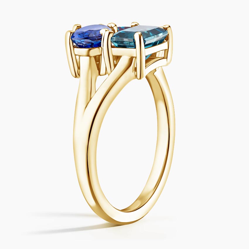 Adriatic Three Stone Toi et Moi Diamond Ring - Image 3