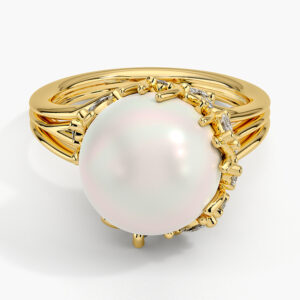 Cotillion Cultured Pearl and Diamond Cocktail Diamond Ring